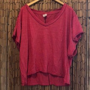 Red Free People Tee